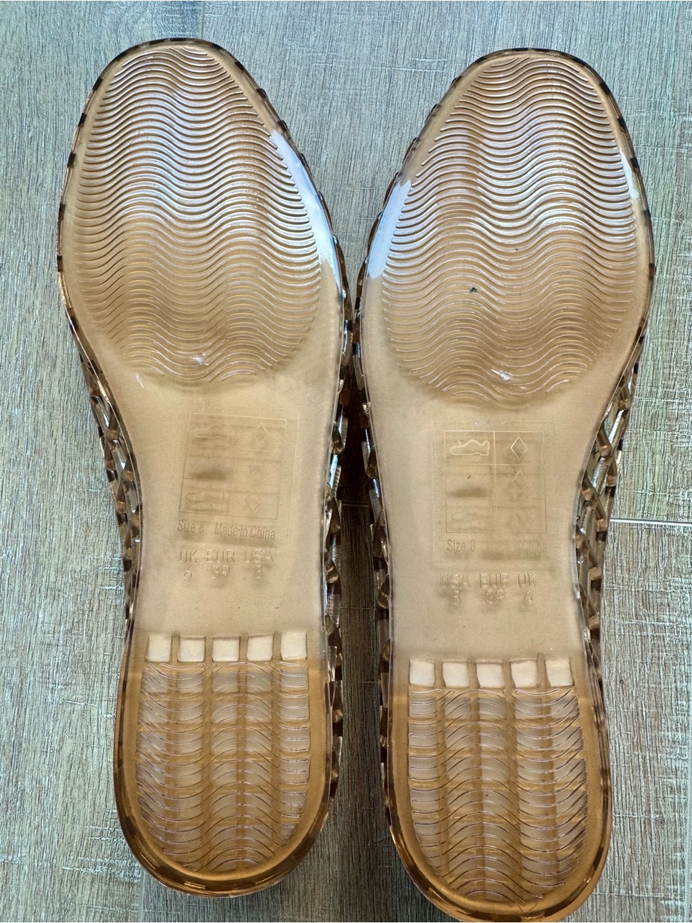 Dolce Vita Nude/Tan Lattice Jelly Flats - Picture 5 of 5